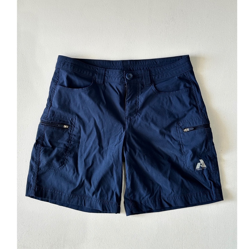 Eddie Bauer First Ascent Womens Navy Blue Hiking Cargo Shorts Size 2 Gorpcore